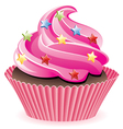 Pink cupcake vector image