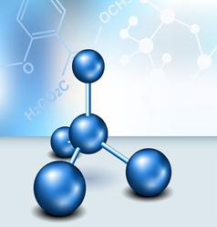Chemistry text frame with blue molecule vector image