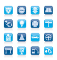 Road and travel icons vector image