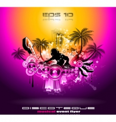 Tropical sunset vector image