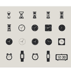 Clock web icons set vector image