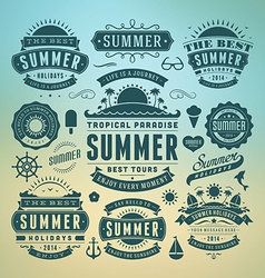 Retro summer design elements vector image