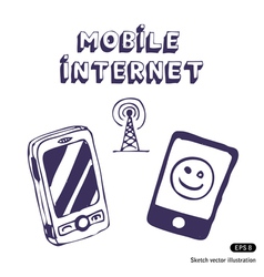 Mobile Internet icon tools vector image