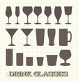 Drinking Glasses Silhouettes vector image