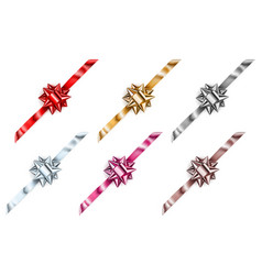 Set of beautiful big shiny bows vector image