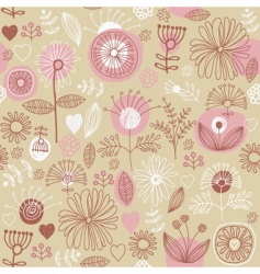 Floral background seamless pattern vector image