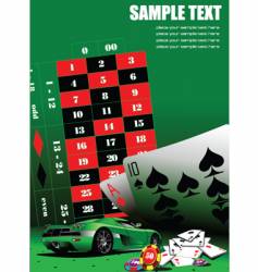 Casino elements with sport car Casino elements with sport car vector image