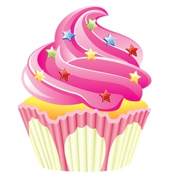 Pink cupcake vector image