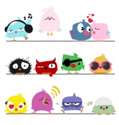 Cartoon bird set vector image