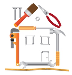House made from various instruments vector image