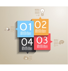 Infographic design template with paper tags vector image