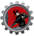 Construction worker with drill vector image