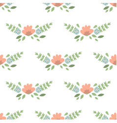 Floral pattern in doodle style with flowers vector image