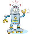 Cartoon thinking robot vector image