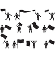Pictogram people carrying flags vector image