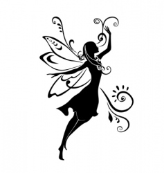 Fairy silhouette vector image