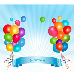 Holiday balloons frame composition vector image