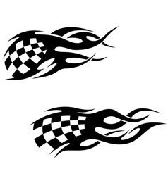 Tattoos with checkered flags vector image