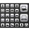 Computer electronic and media device icons set vector image