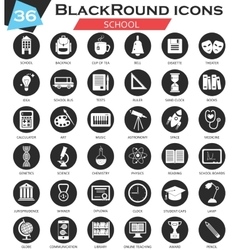 School circle white black icon set Ultra School circle white black icon set Ultra vector image