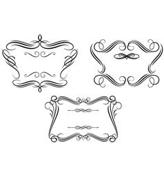 Retro frames set with decorative and calligraphic vector image