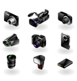 Electronics icon set - Cameras and camcorders vector image