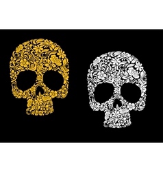 Floral skull in retro style vector image