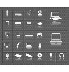 Computer electronic tv and media device icons set vector image