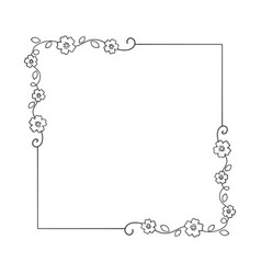 Floral botanical frame template rectangular Vector Image