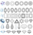 Cut Gem Stones vector image