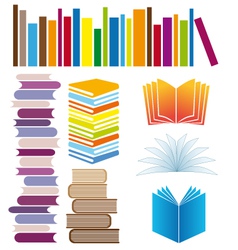 Set of book arrangements vector image