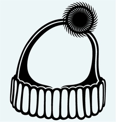 Knitted winter cap vector image