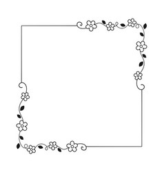 Floral botanical frame template rectangular Vector Image