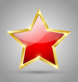 Red glossy star vector image