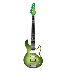 Green Electric Guitar on White Background vector image