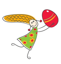 Happy little girl with Easter egg Happy little girl with Easter egg vector image