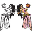Belly dance with tambourine vector image