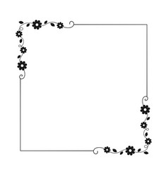 Floral botanical frame template rectangular Vector Image