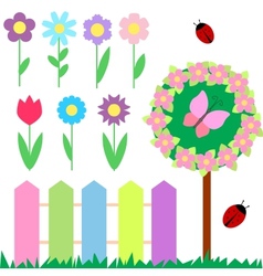 Set of flowers vector image