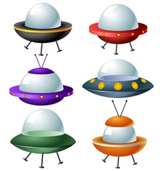 Cartoon UFO set vector image