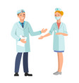 Doctor and nurse of a smiling Doctor and nurse of a smiling vector image