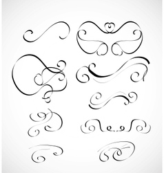 Set of calligraphic design elements vector image