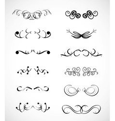 Set of calligraphic design elements vector image