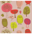 Forest with owls vector image