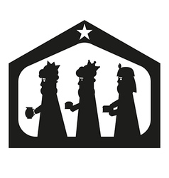 Three kings or three wise men silhouette vector image