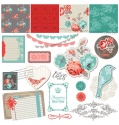 Vintage Roses and Birds vector image