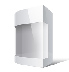 Realistic White Package Box with rounded corner vector image