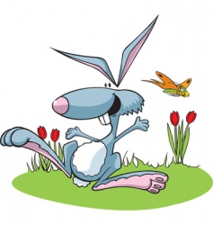 Hopping rabbit vector image