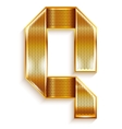 Letter metal gold ribbon - Q vector image