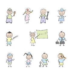 Children in uniforms vector image